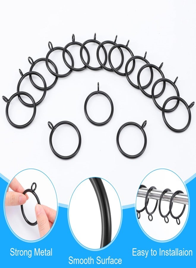 Kifmurase 100 Pack Metal Curtain Rings with Eyelets, 1.5 Inch Inner Diameter Drapery Ring for Curtain Rods Fits up to 1.2 Inch (Black) - Image 3